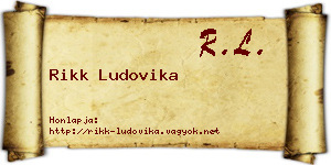 Rikk Ludovika névjegykártya